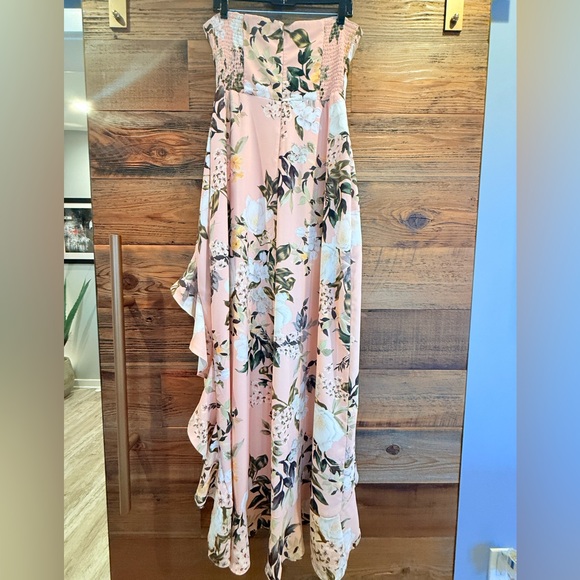 Amanda Uprichard Strapless Floral Peach High-Low Dress NWOT - Picture 10 of 15